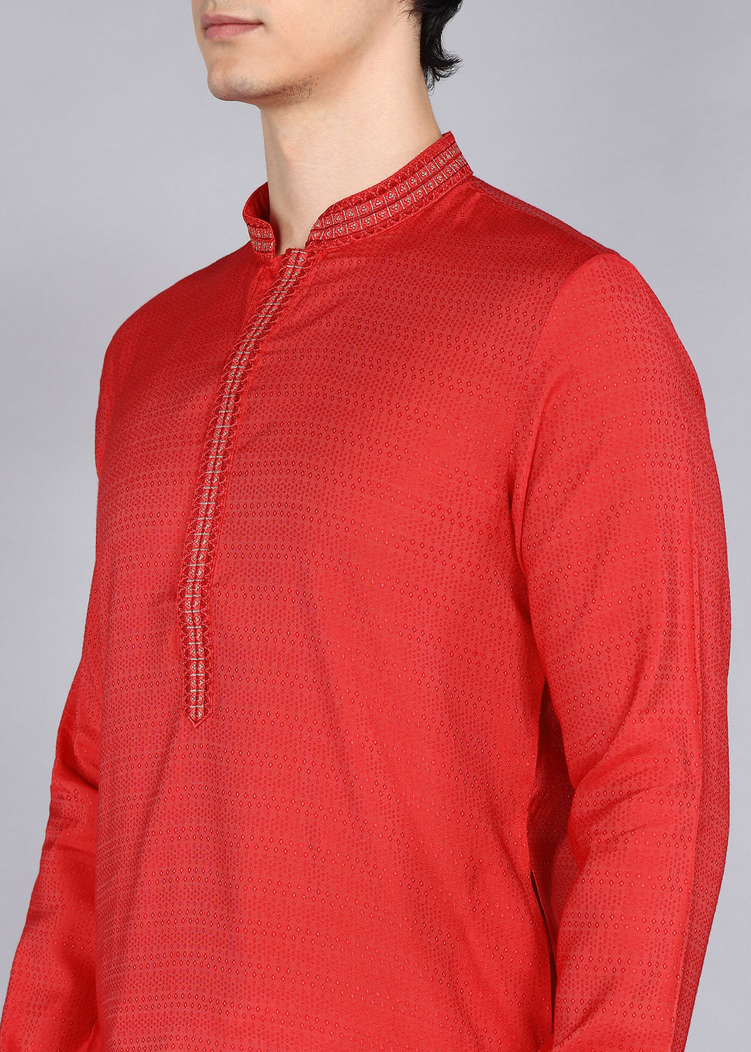 Image of Punya Men Self Design Straight Kurta