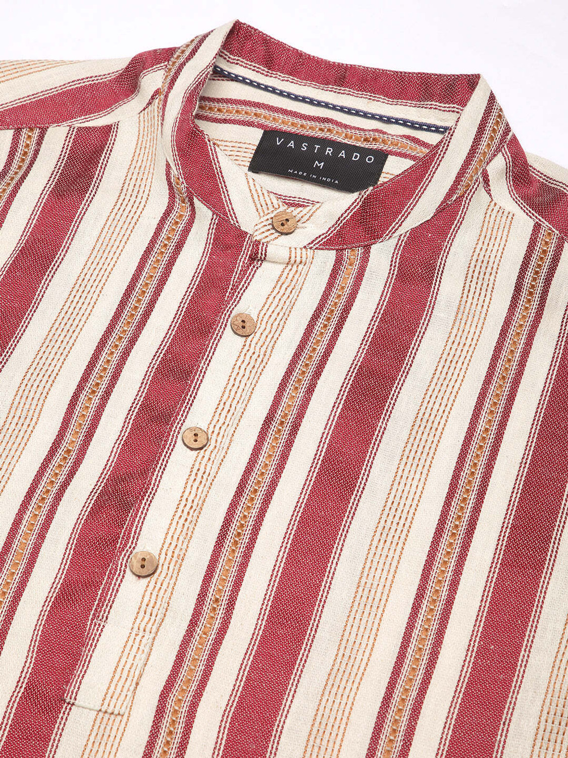 Image of VASTRADO Men Striped Straight Kurta