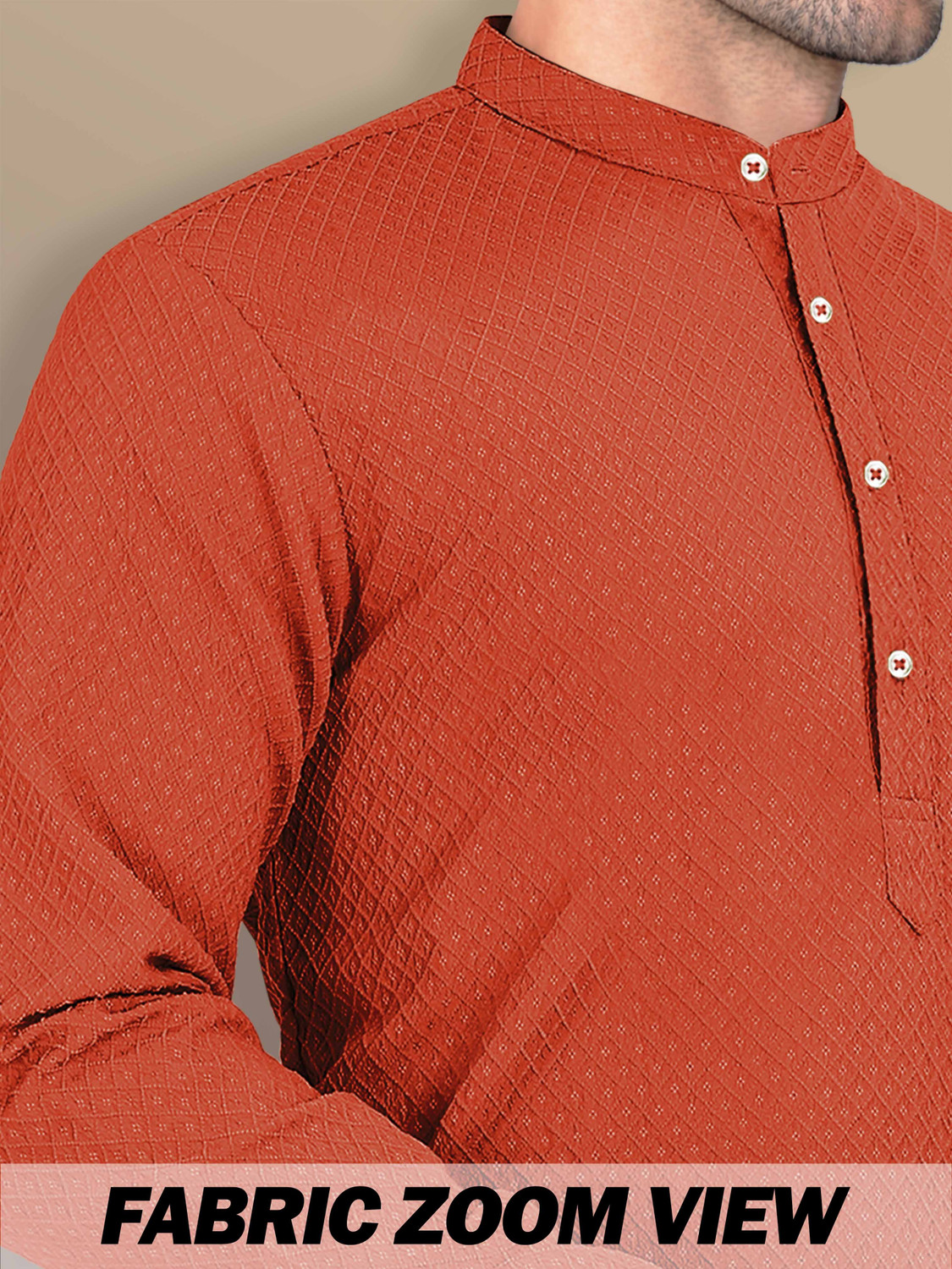 Image of VeBNoR Men Self Design Straight Kurta