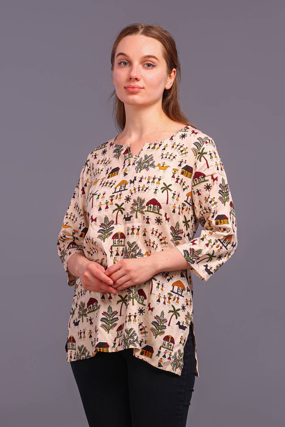 Mialo fashion Women Printed Viscose Rayon Straight Kurta (Multico