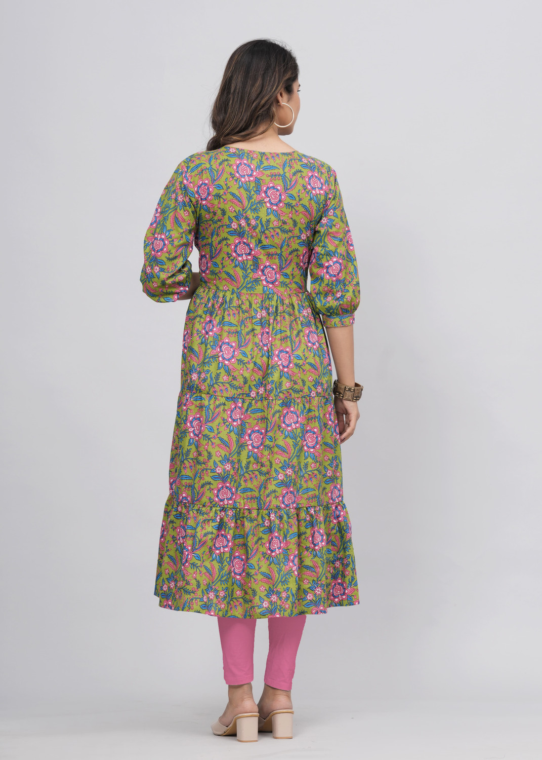 Image of Samragyi Women Floral Print, Printed Anarkali Kurta