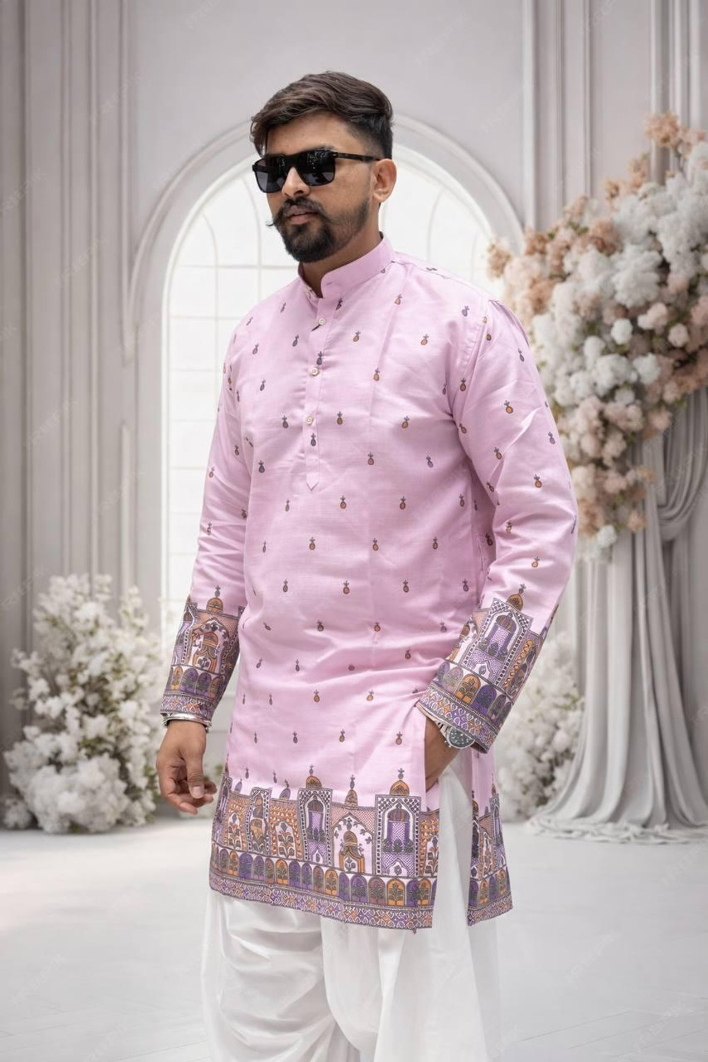 Image of Vijay Enterprise Men Printed Straight Kurta