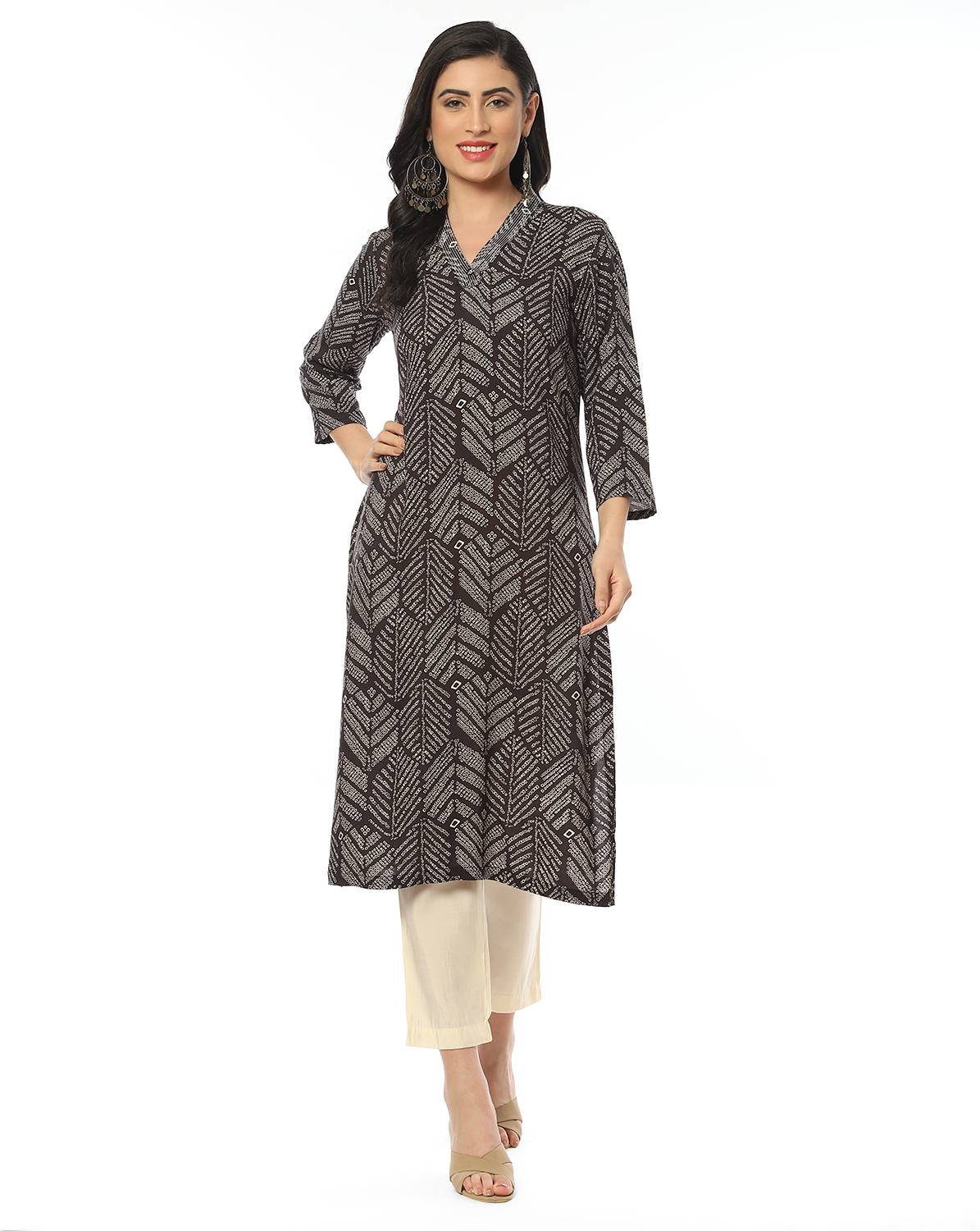 BIBA Women Solid Straight Kurta