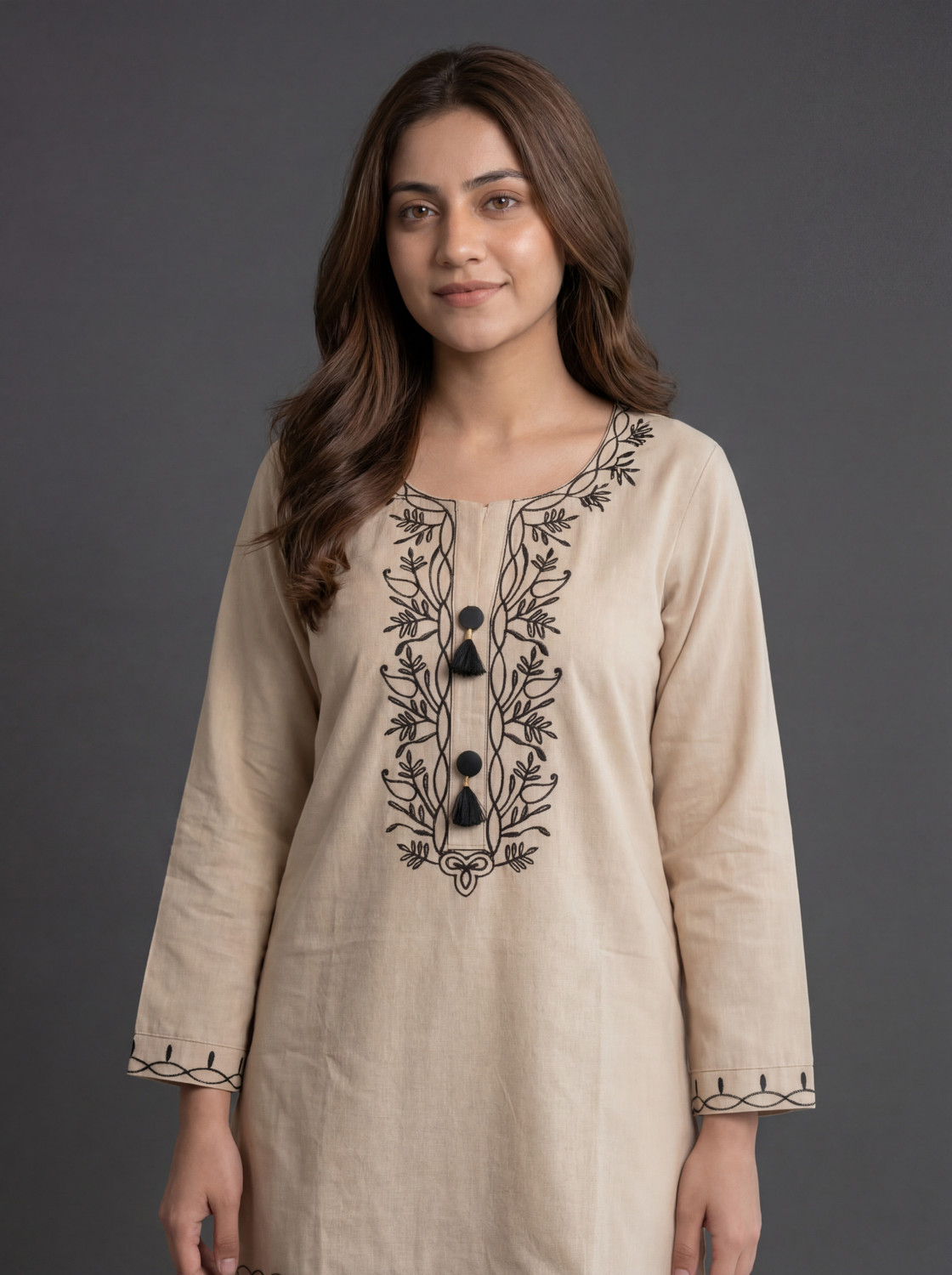 Image of EDLEY ALLAN Women Embroidered Straight Kurta