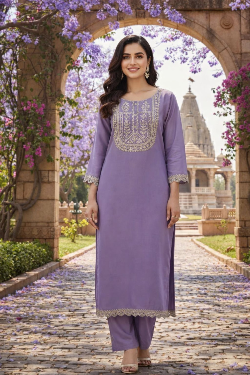 Image of KurtiByHarshita Women Embroidered A-line Kurta
