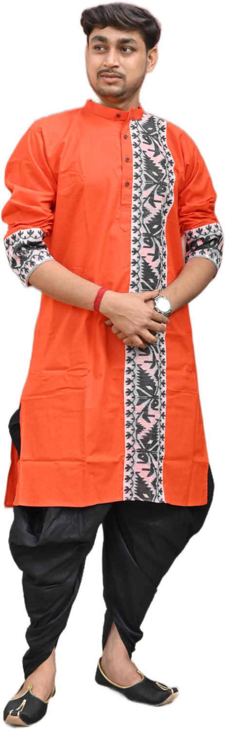 Image of Sumit online Men Self Design Straight Kurta