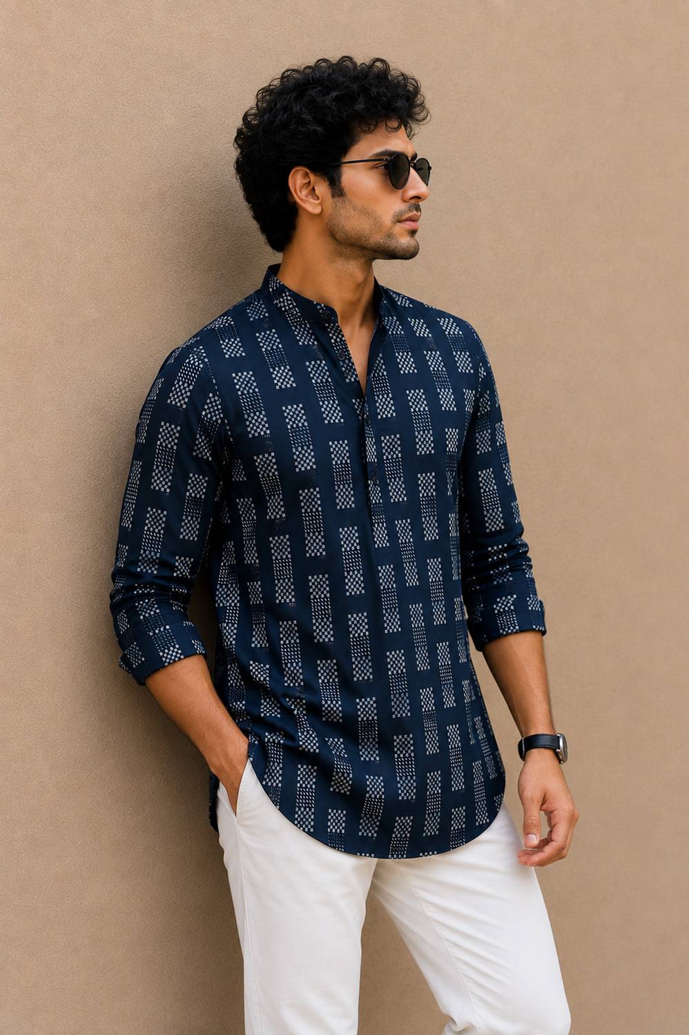 Zeven Zussen Men Printed Straight Kurta - Image 4