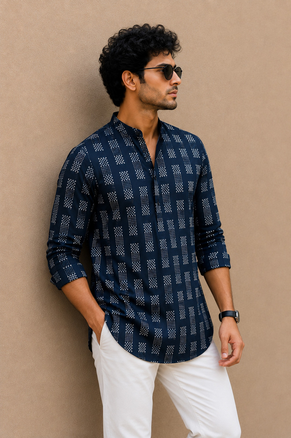Image of TIKARI Men Printed Straight Kurta
