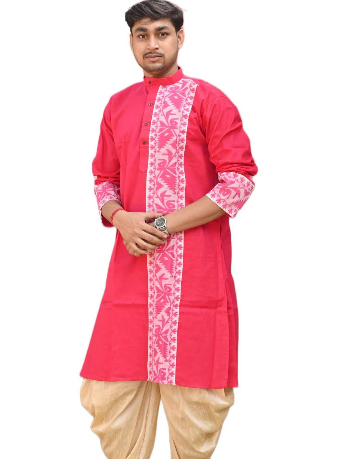Sumit online Men Self Design Straight Kurta