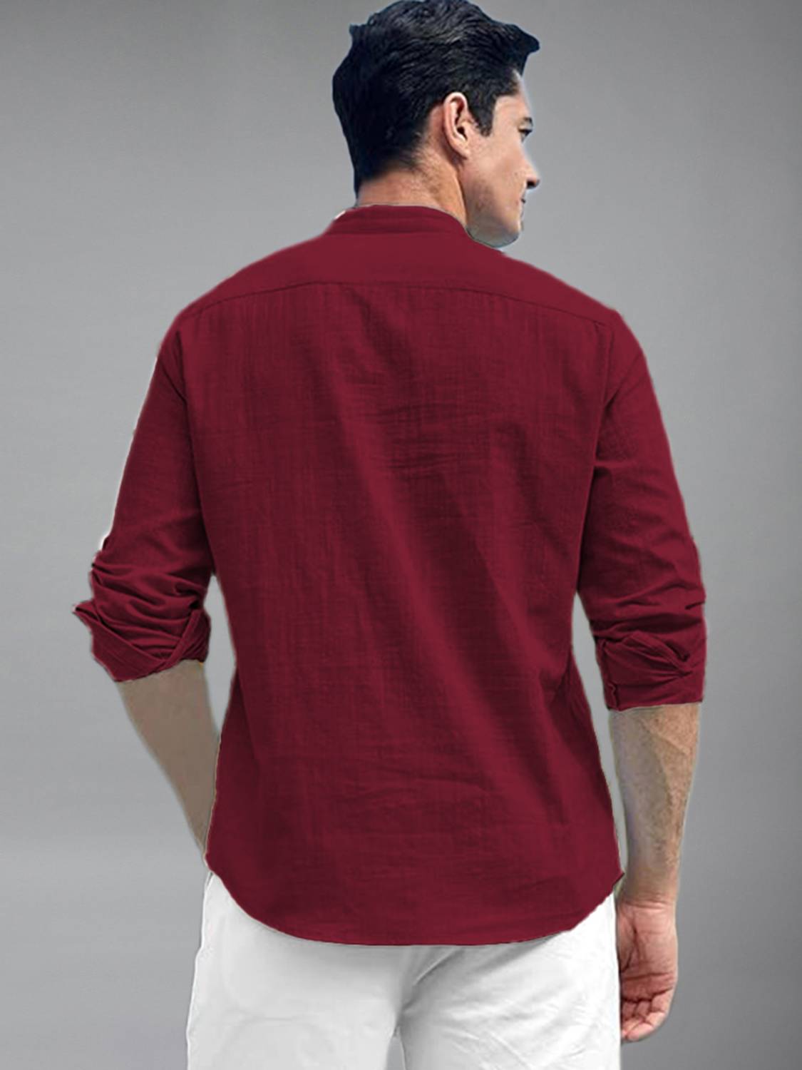 Univibe Men Red Solid Straight Kurta - Image 2