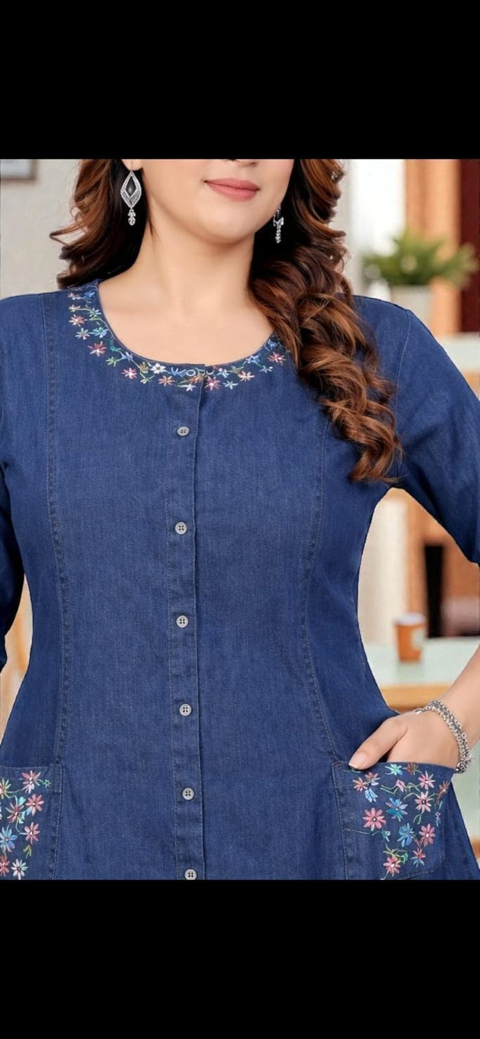 Image of sthreevsatra Women Embroidered A-line Kurta