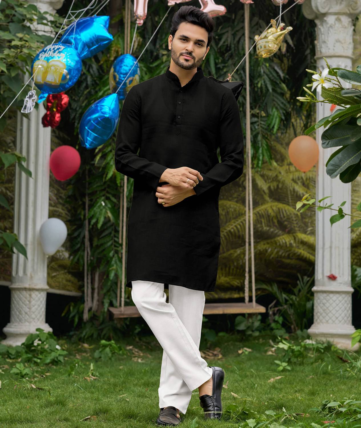 archittam Men Solid Straight Kurta
