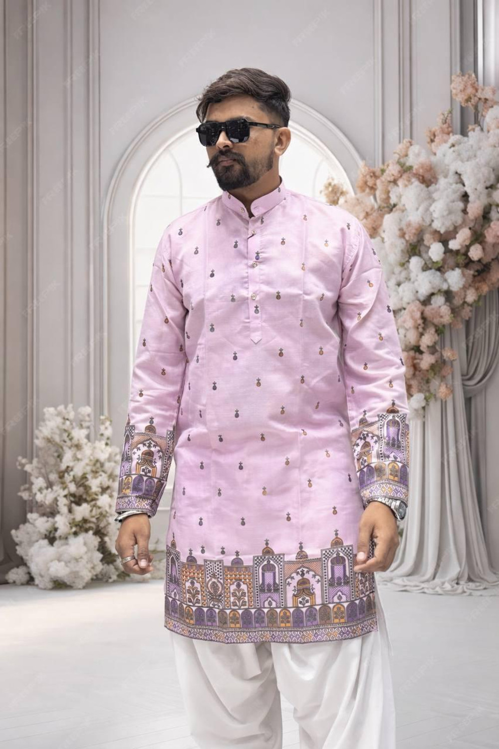 Image of Vijay Enterprise Men Printed Straight Kurta