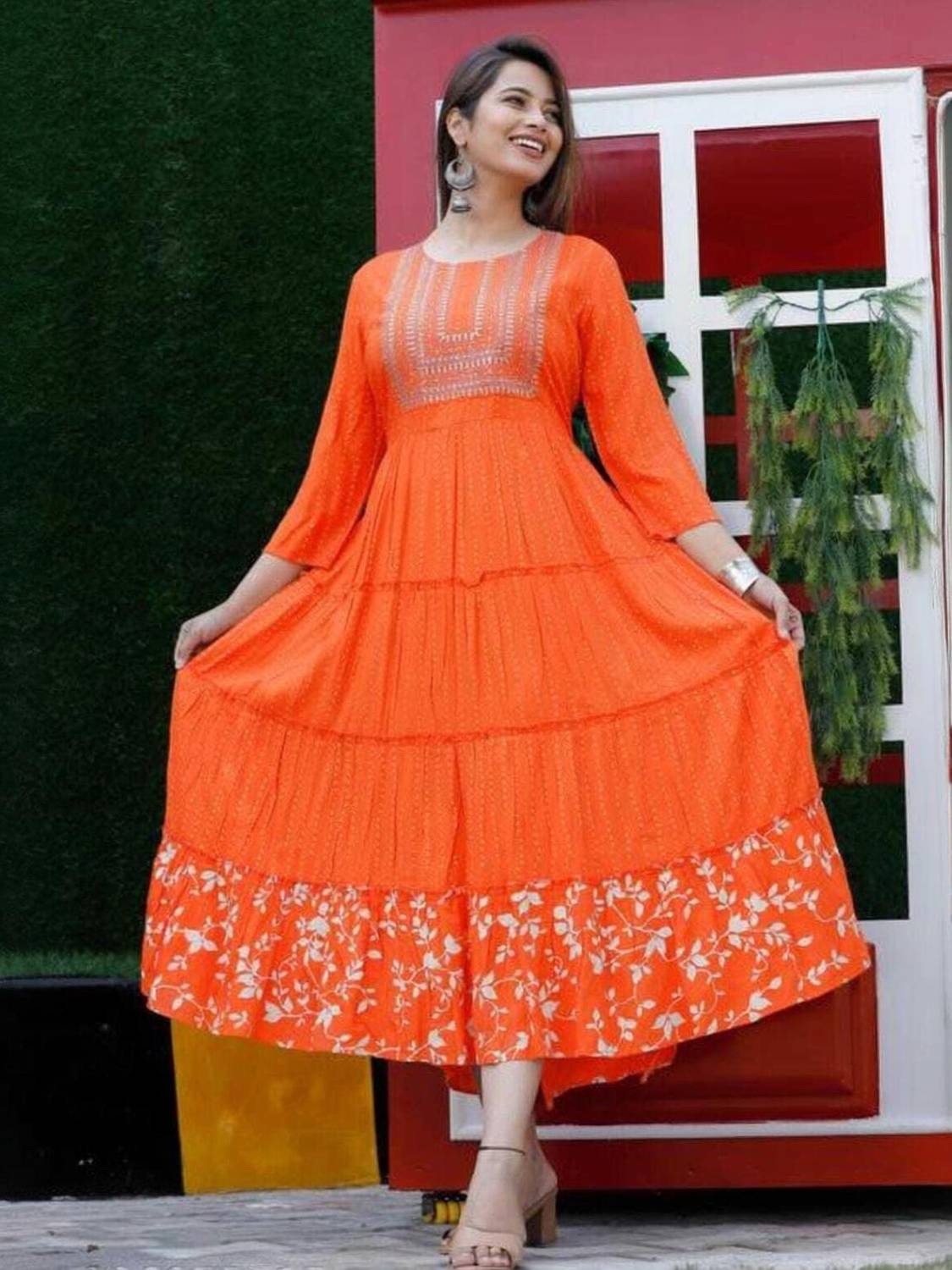 AF ASHA FABRICS Women Printed Flared Kurta