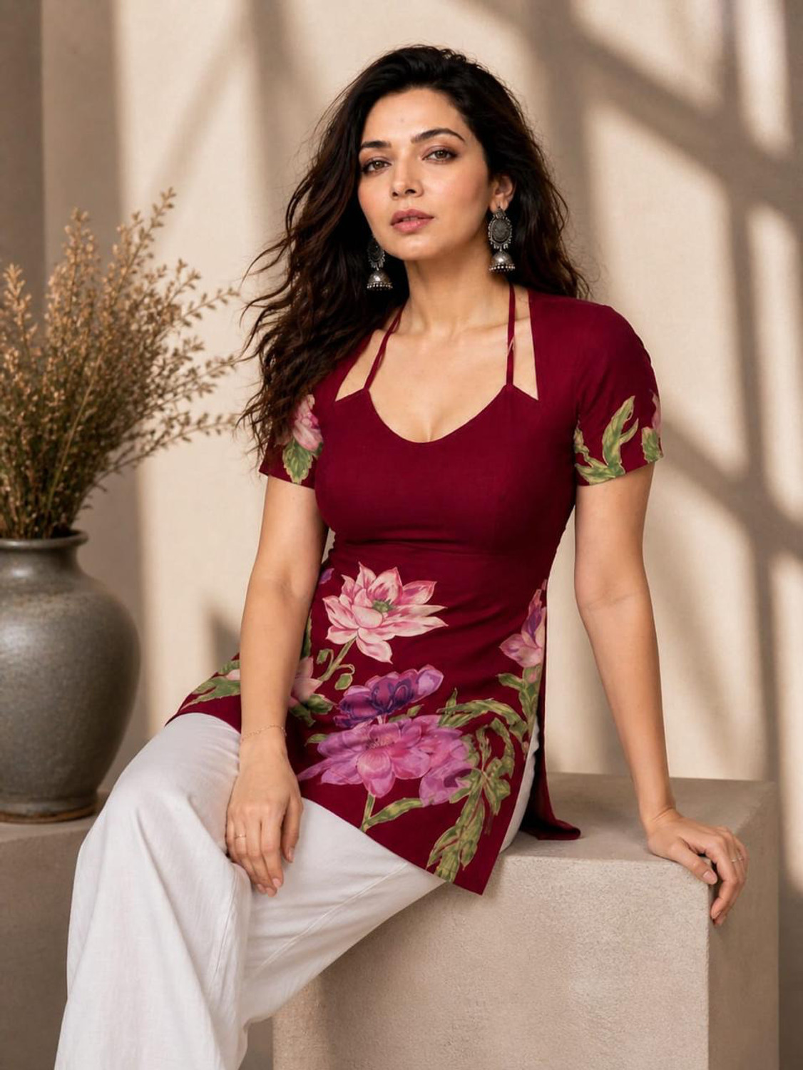 Image of Sheattire Women Floral Print Tunic Kurta