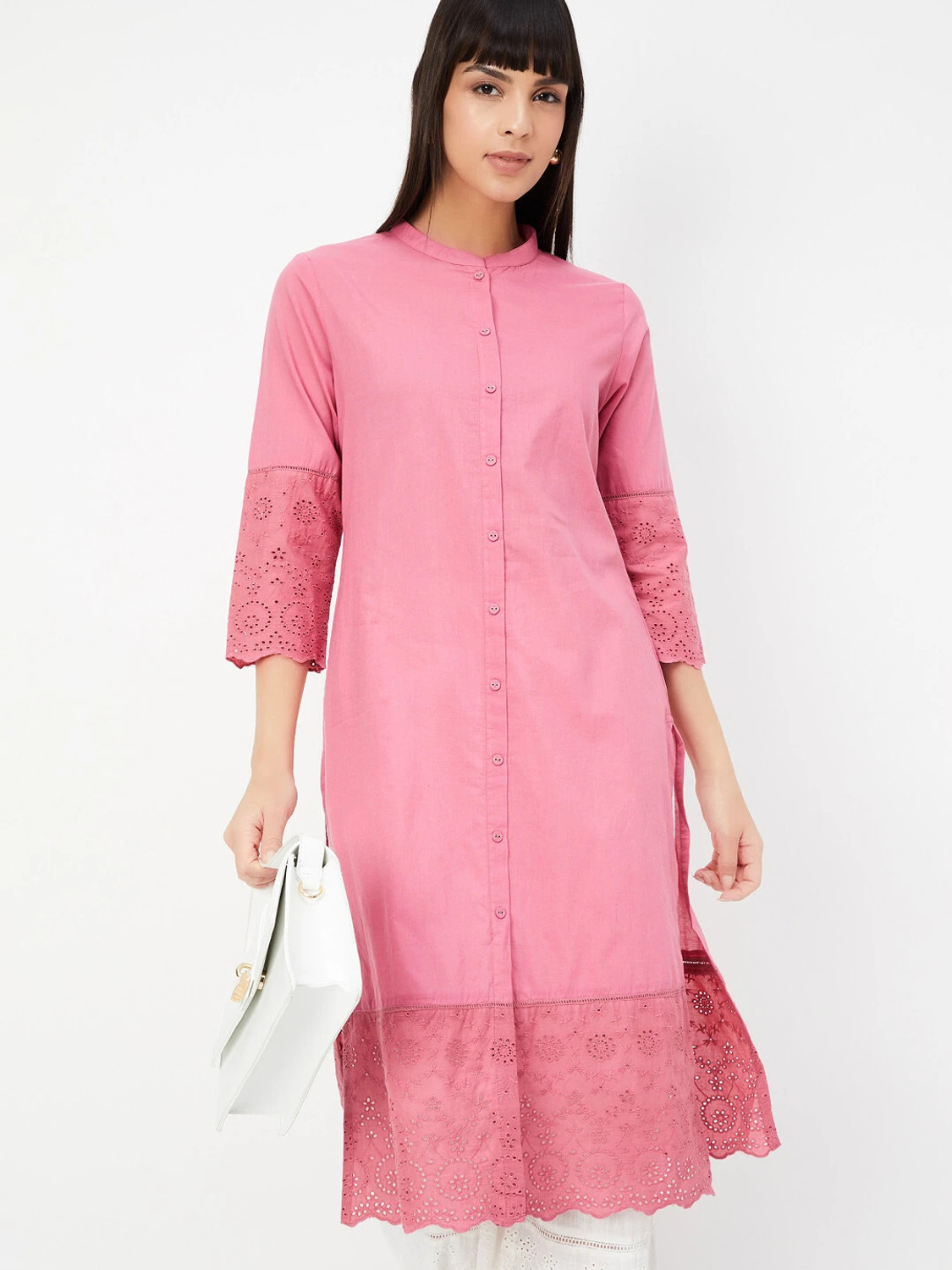 Image of MAX Women Embroidered Straight Kurta