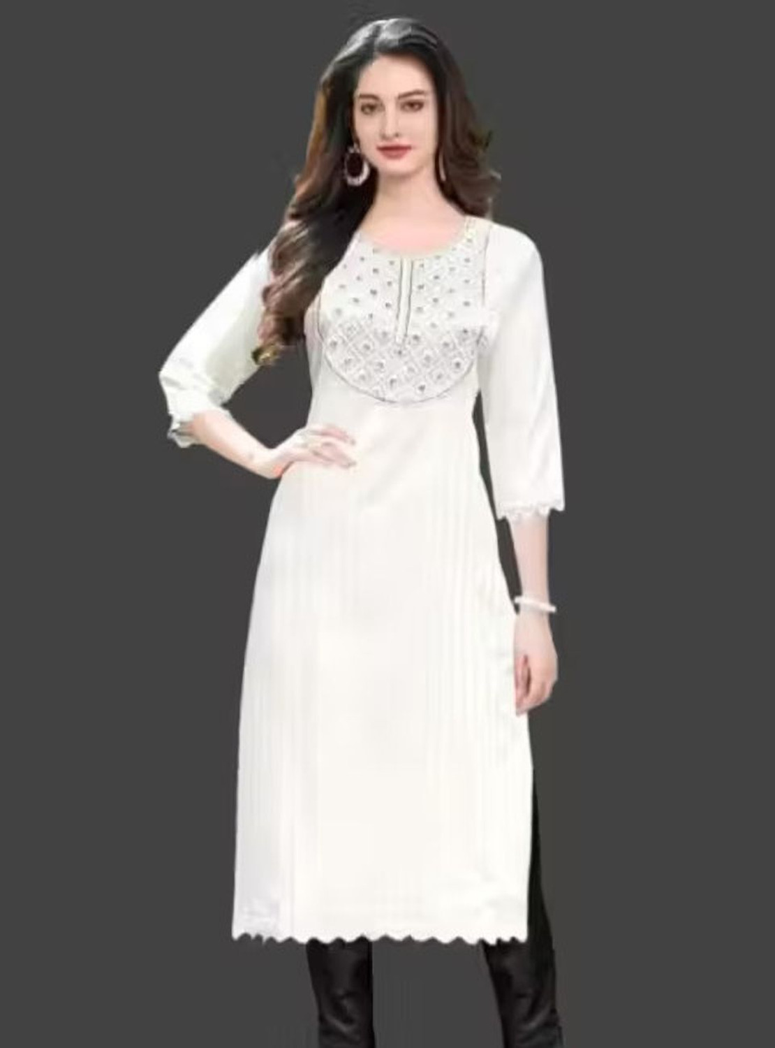 Image of GS Attire Women Printed Straight Kurta