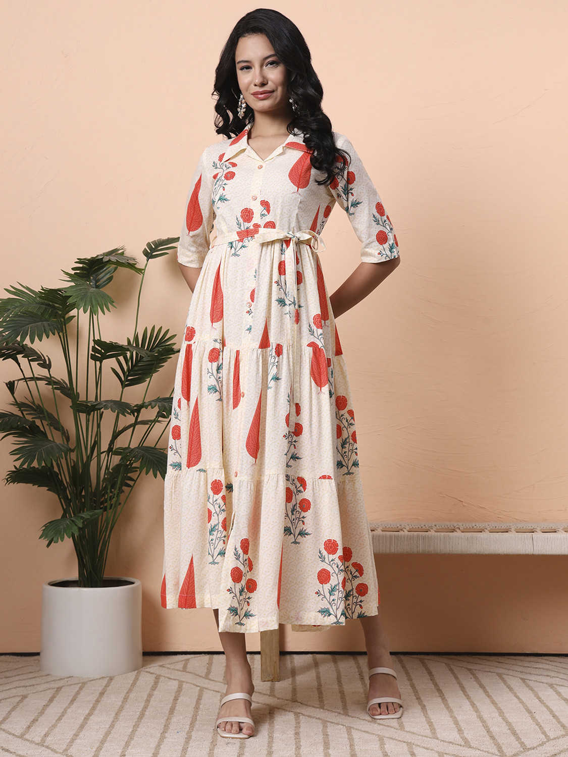 Image of NYPA Women Floral Print Frontslit Kurta