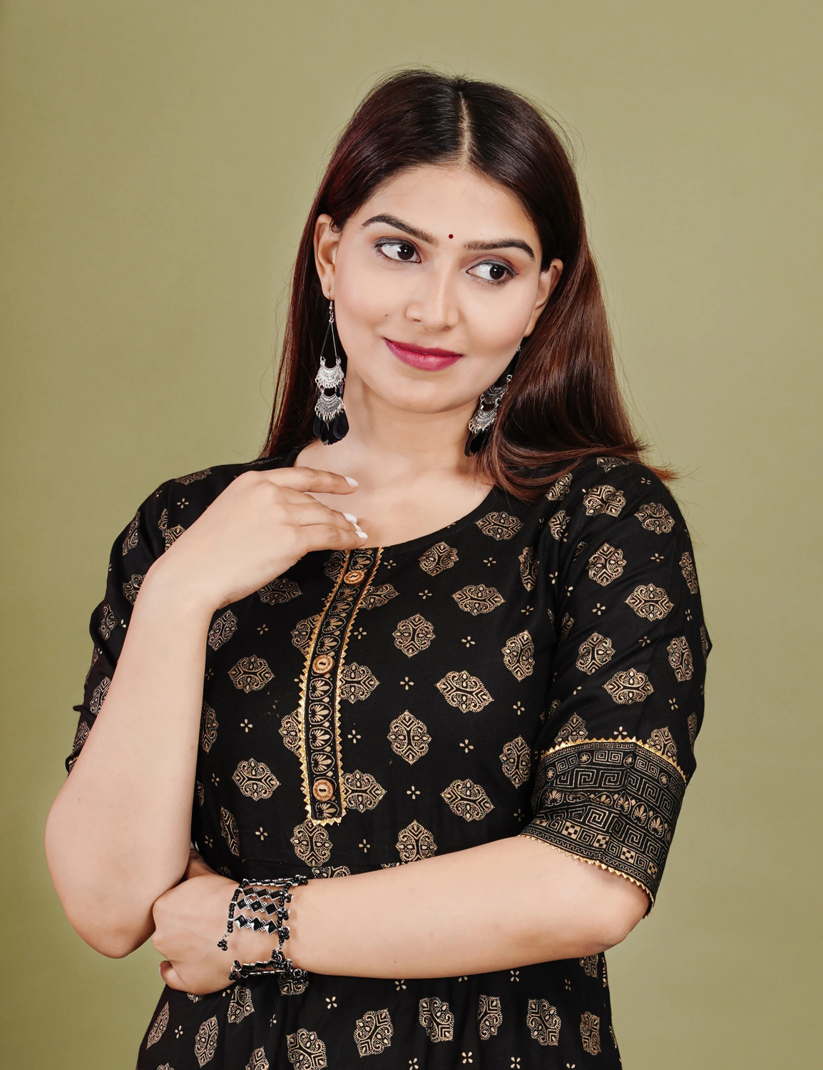 Image of CHABUTRA TREND Women Printed Anarkali Kurta