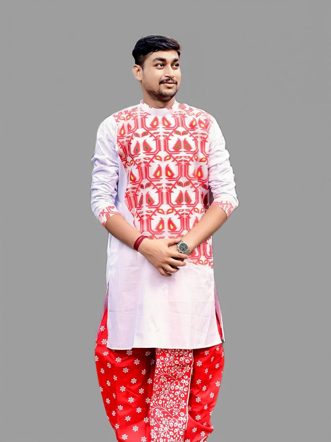 Sumit online Men Self Design Straight Kurta