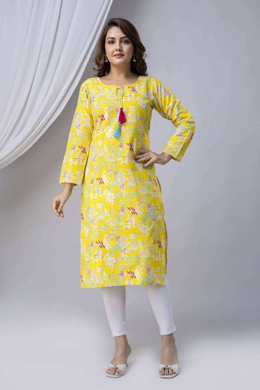 Chafi Collection Women Floral Print, Printed Straight Kurta