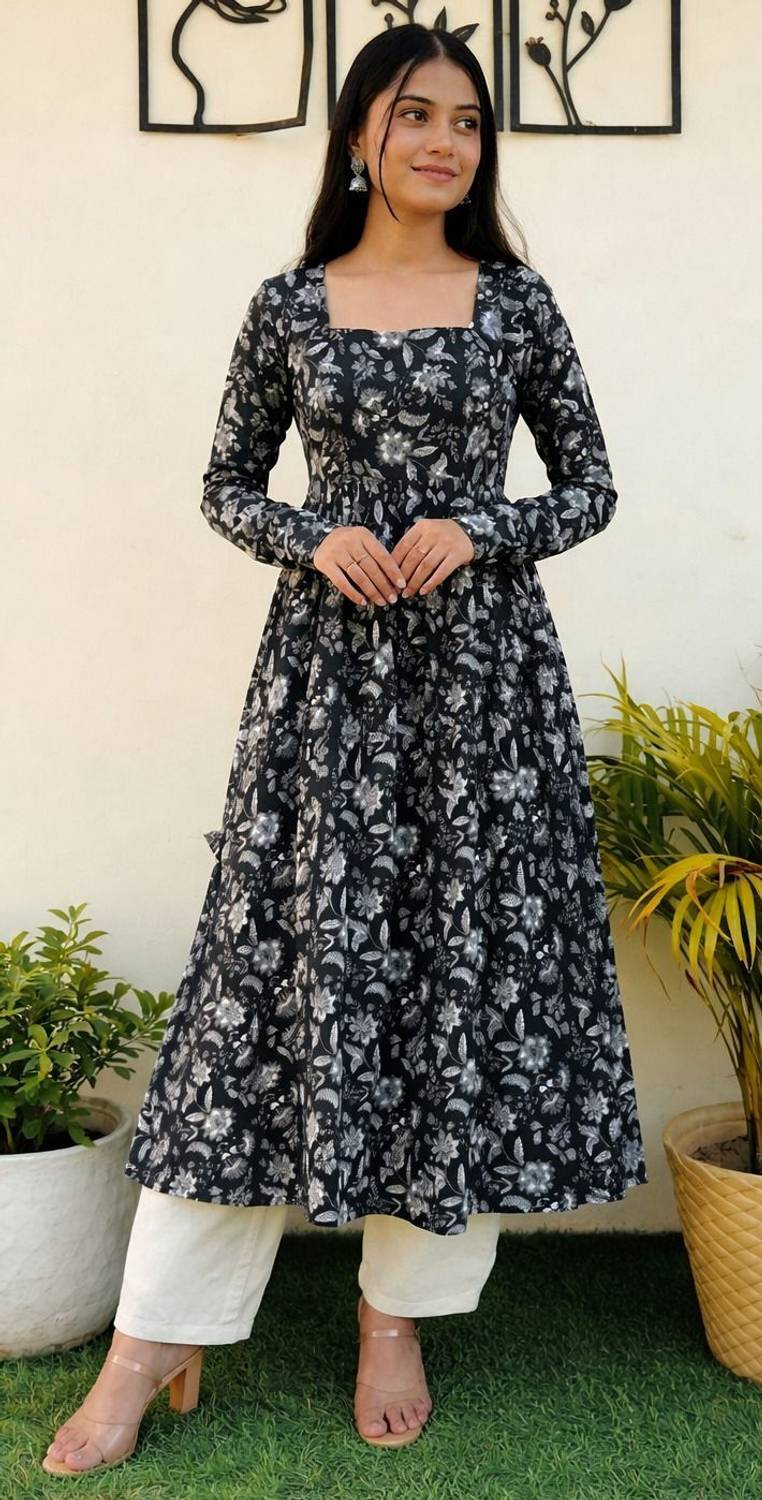 unity luxure Women Floral Print A-line Kurta - Image 1