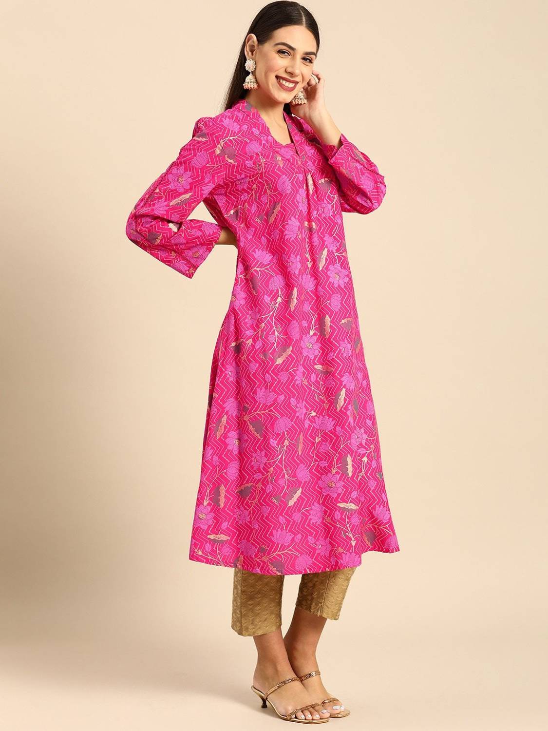 ANOUK Women Printed A-line Kurta