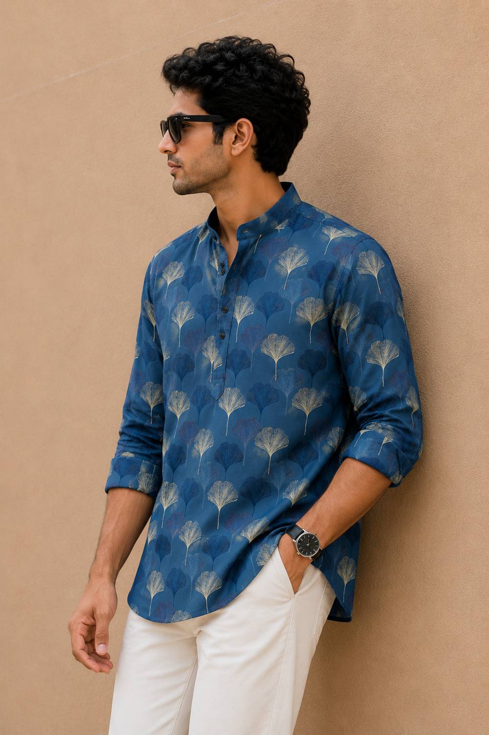 Zeven Men Geometric Print Straight Kurta - Image 3