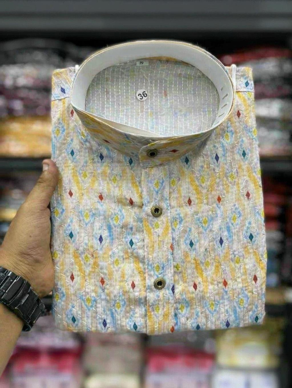 Image of Rainbow Cloths Men Printed Straight Kurta