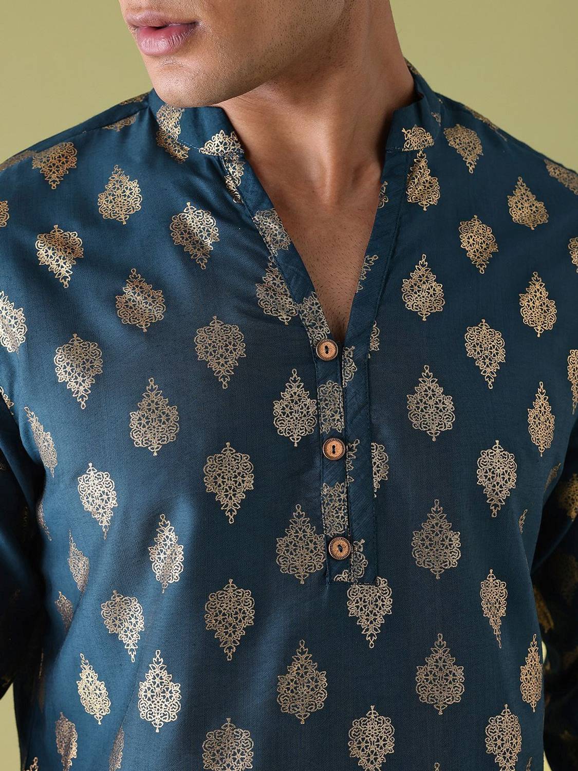 ANOUK Men Chikan Embroidery Straight Kurta - Image 2