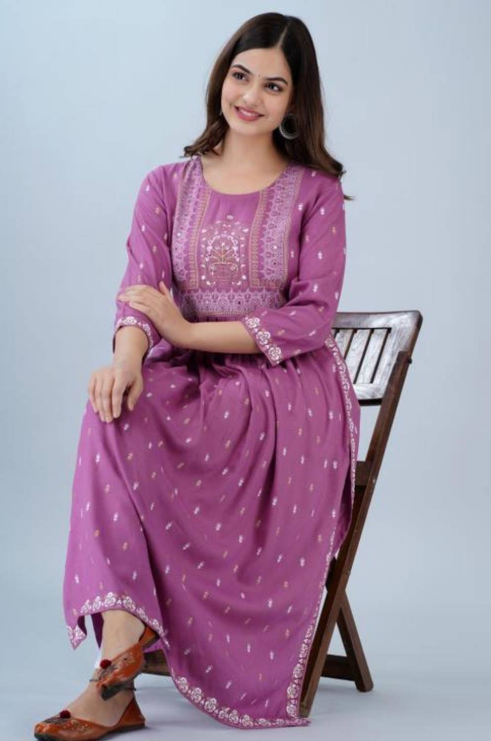 AKSHA CREATION STORE Women Printed Viscose Rayon Anarkali Kurta (