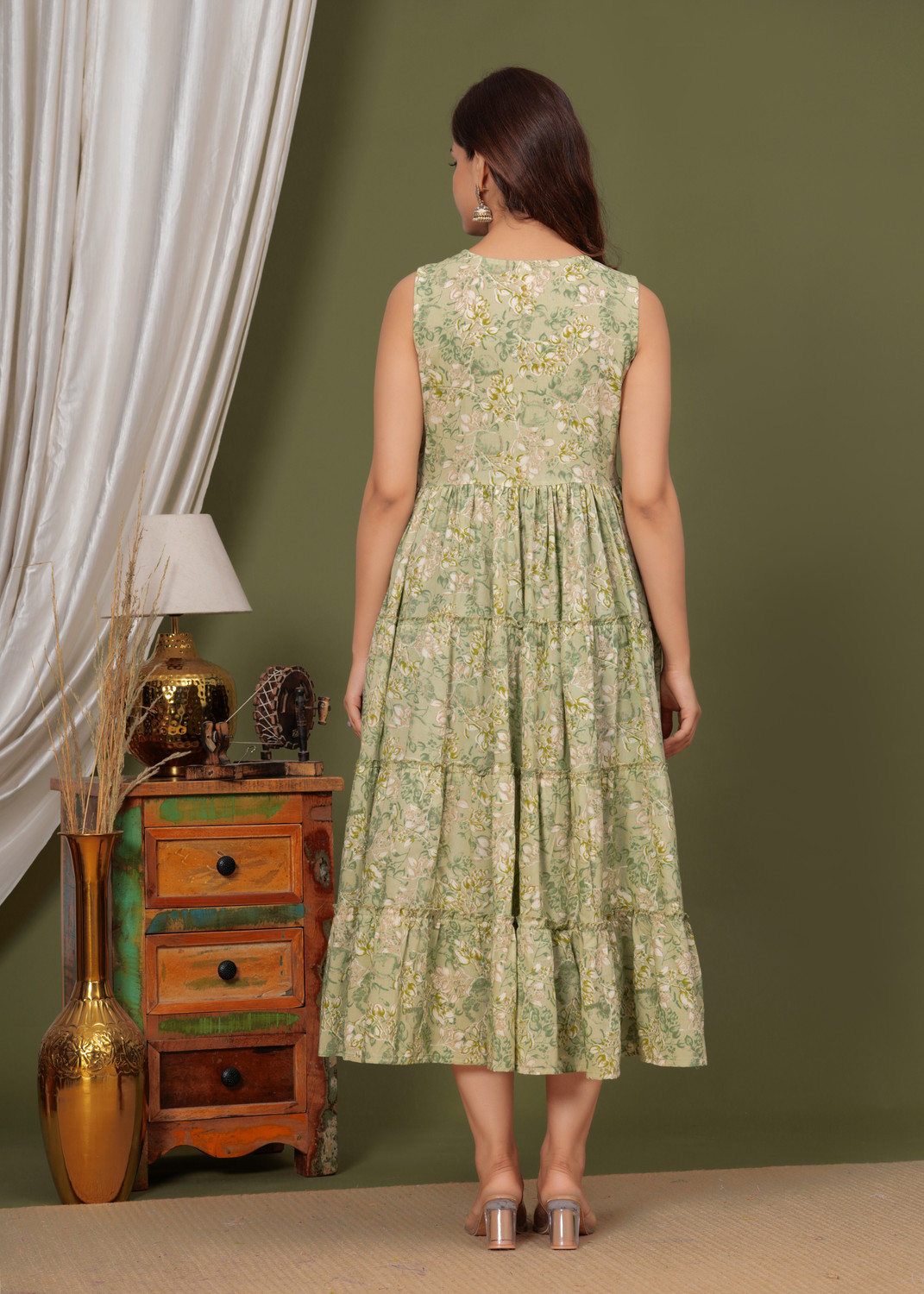 Image of HouseOfCommon Women Embroidered, Printed Flared Kurta