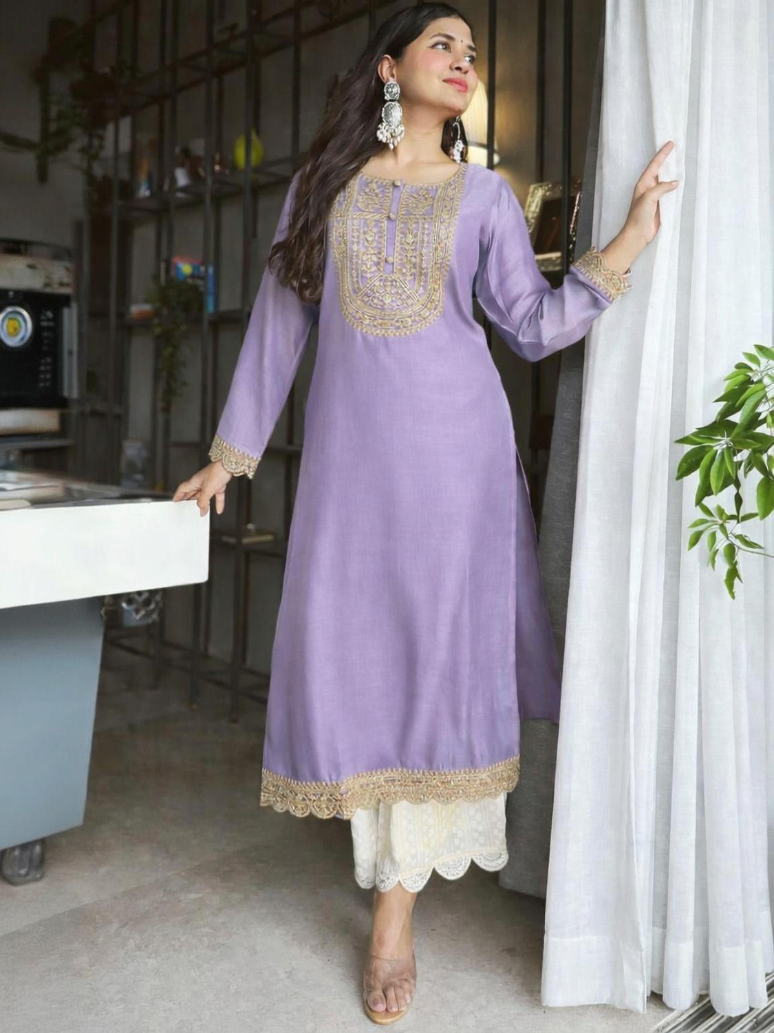 Image of KurtiByHarshita Women Embroidered A-line Kurta