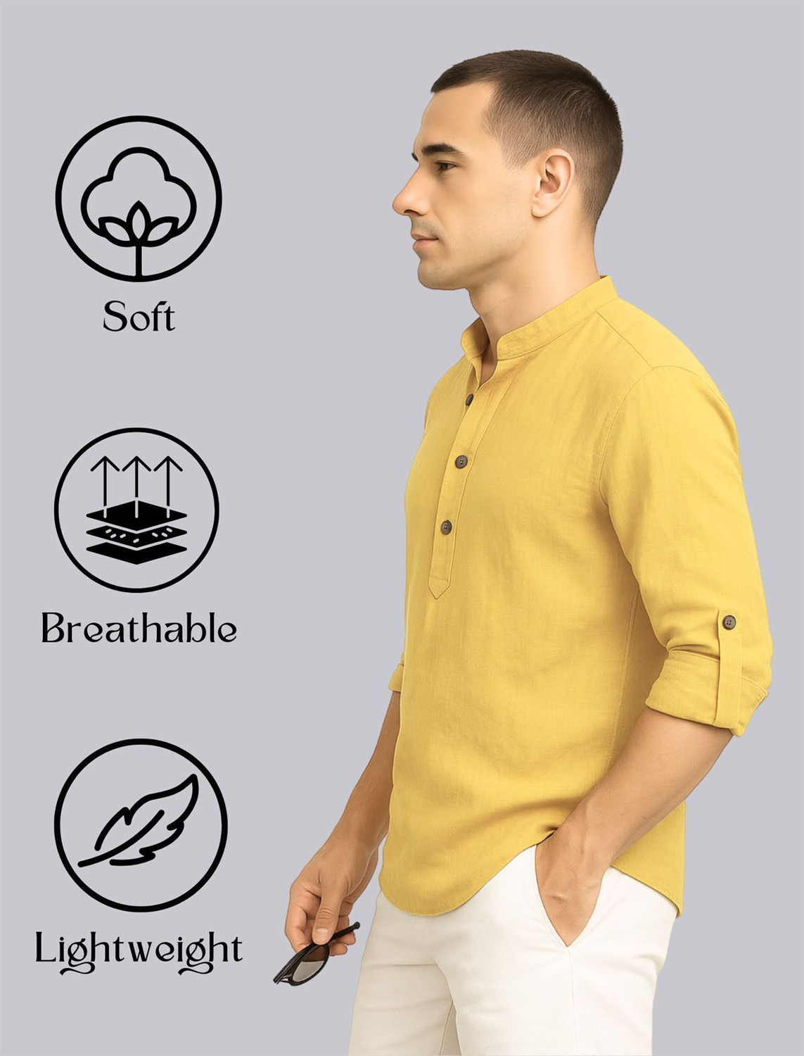 Image of DENEEJA Men Self Design Straight Kurta