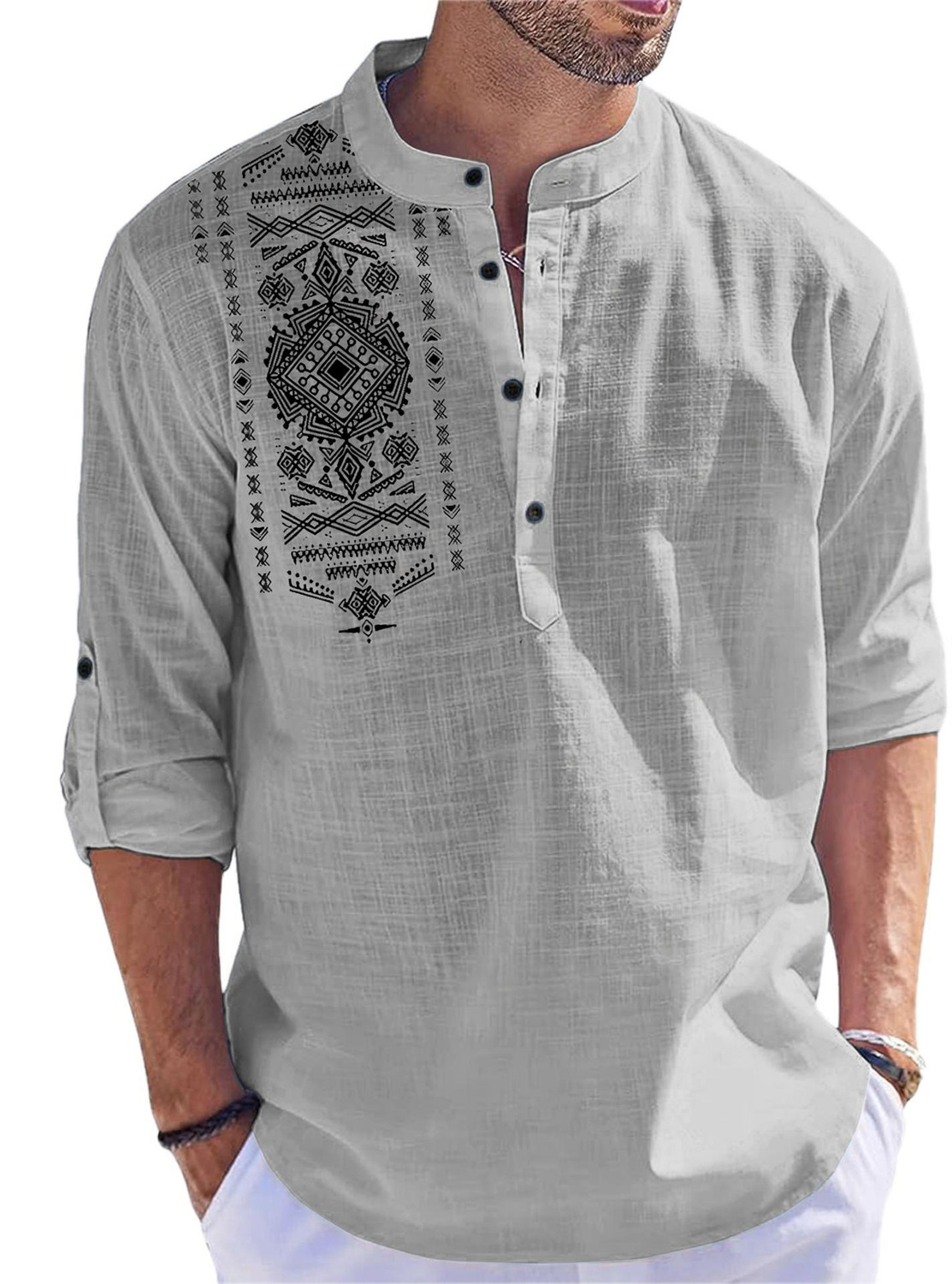 Image of FOLGEN Men Self Design Straight Kurta