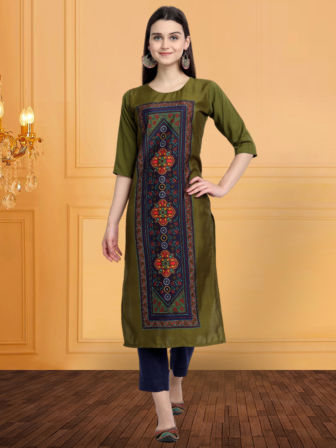 Image of 1 Stop Fashion Women Printed A-line Kurta