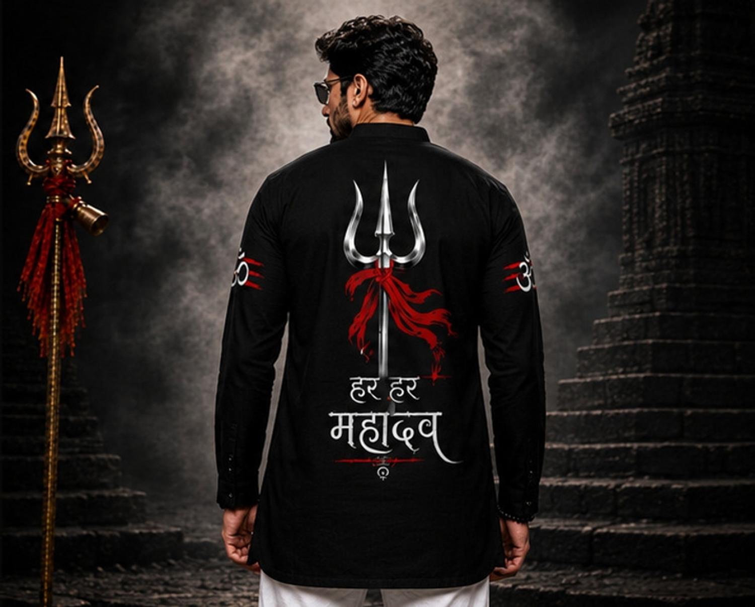 Image of HEENGSHI Men Printed Straight Kurta