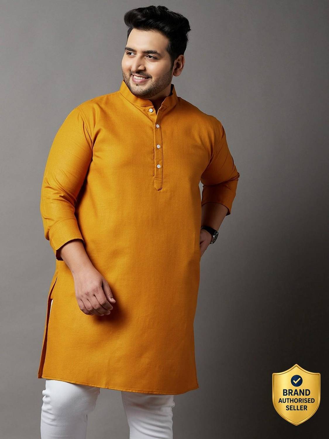 bigbanana Men Solid Straight Kurta