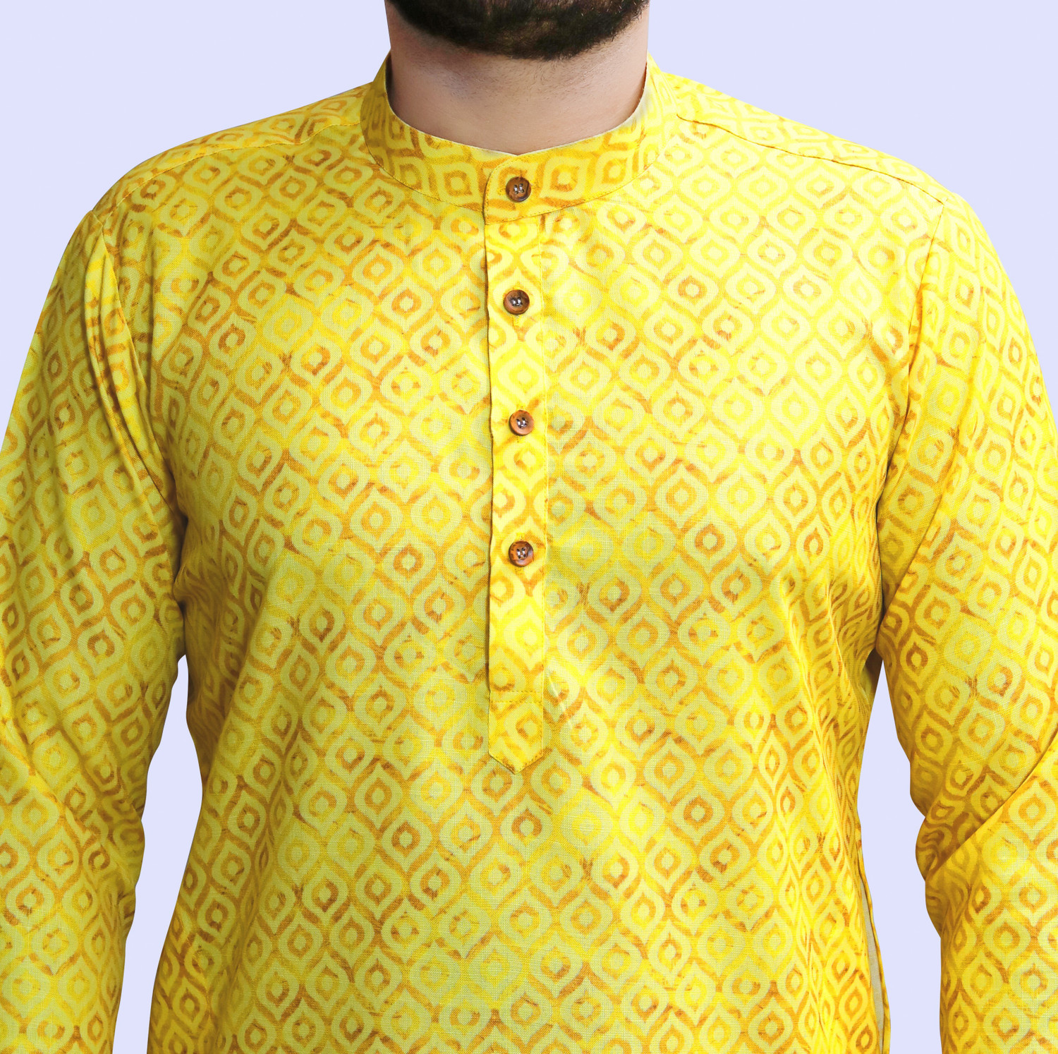 Image of Tibra Collection Men Floral Print Flared Kurta