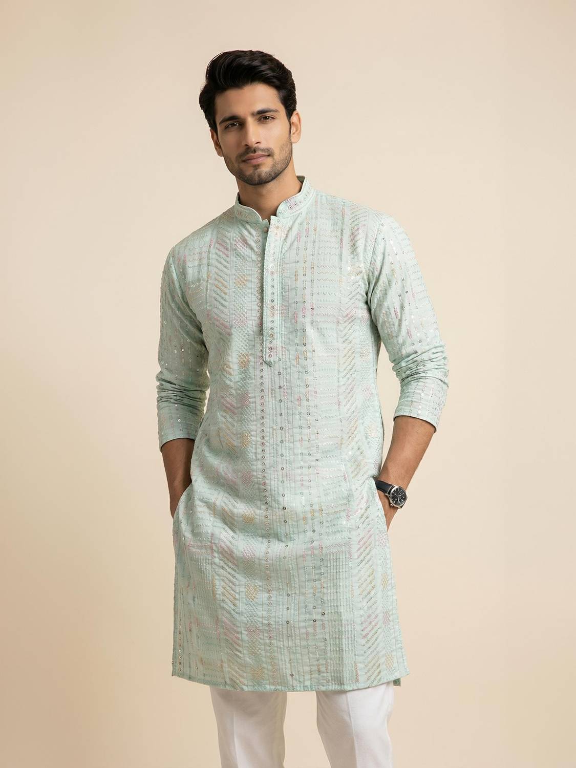 DHASU TRENDZ Men Embroidered Straight Kurta - Image 1