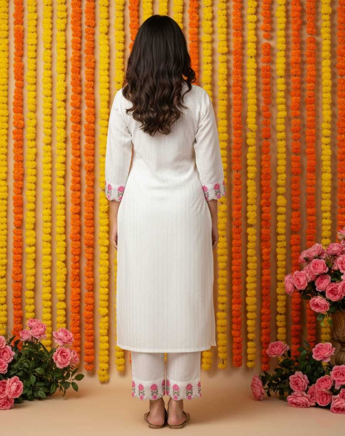 Image of DALIVD X Women Embroidered Straight Kurta