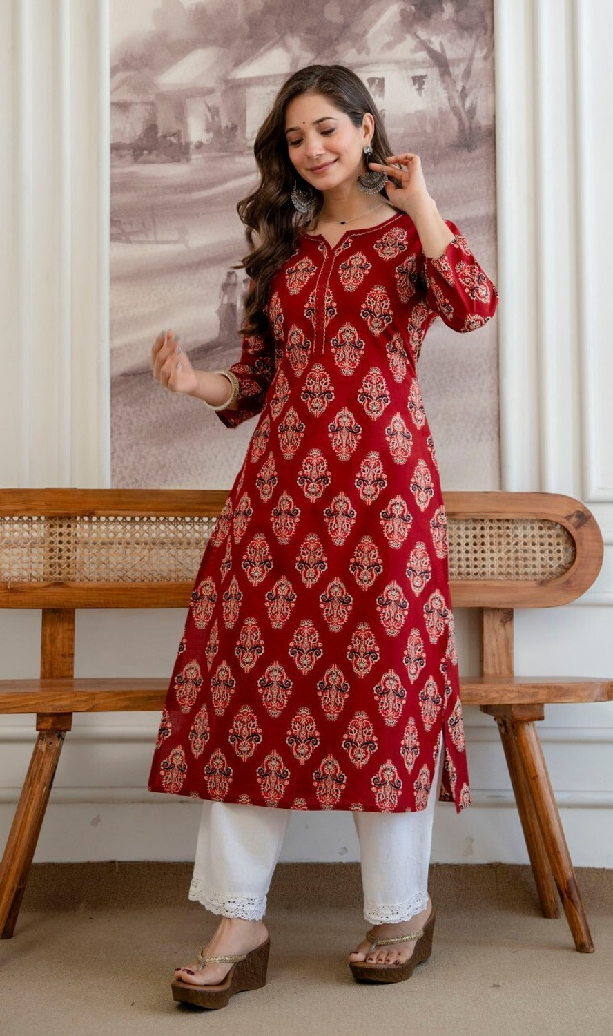 Image of Angira Jaipur Women Printed A-line Kurta