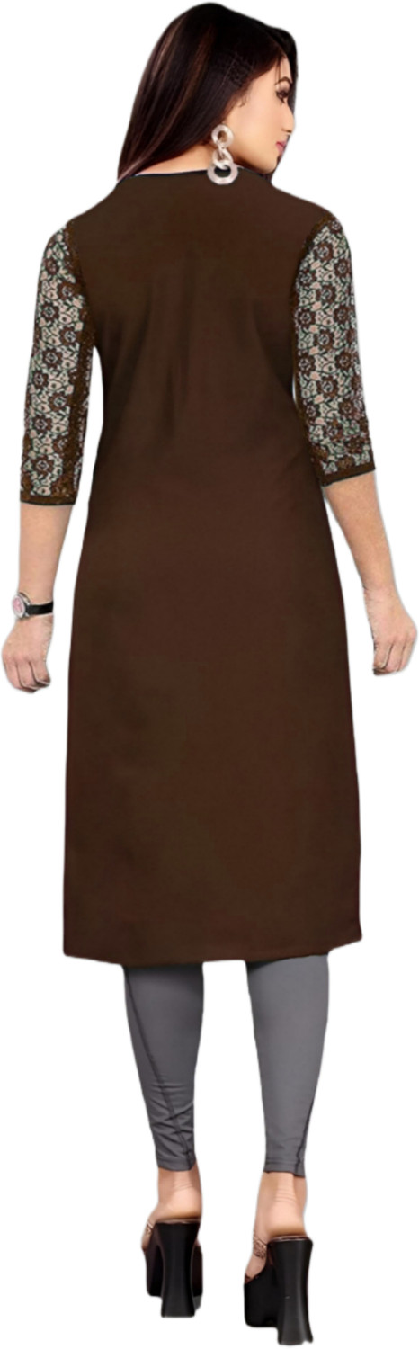 Image of HOFC Women Solid Straight Kurta