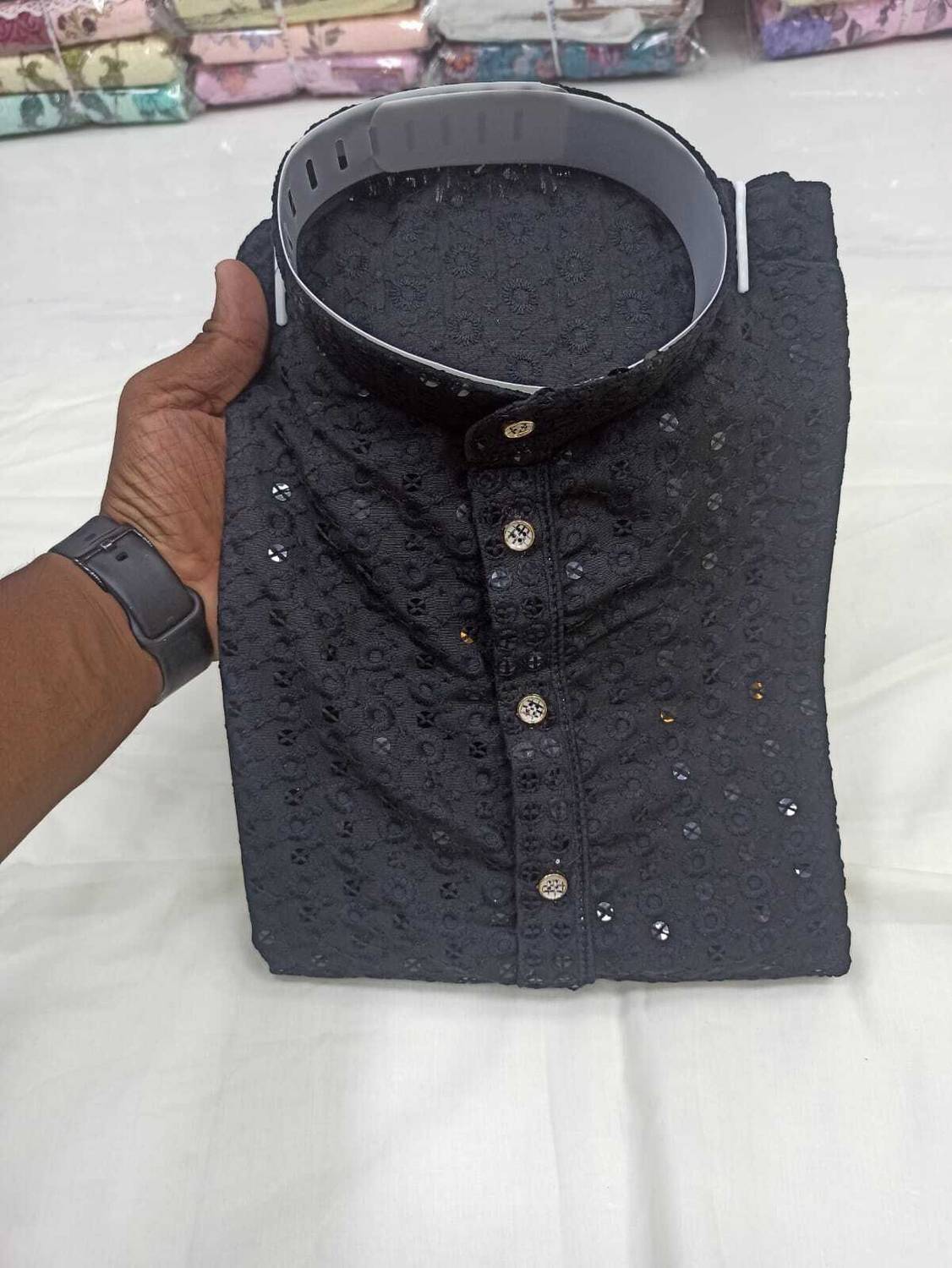 Alankrit Textiles Men Embellished Straight Kurta