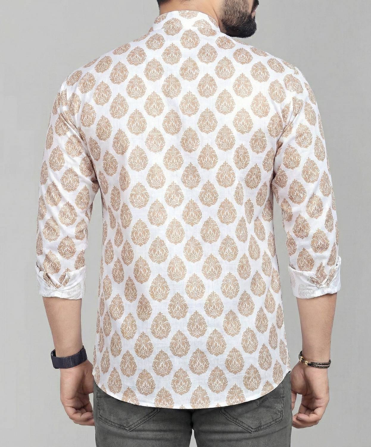 Poltern Men Printed Straight Kurta Pack of 2 - Image 2