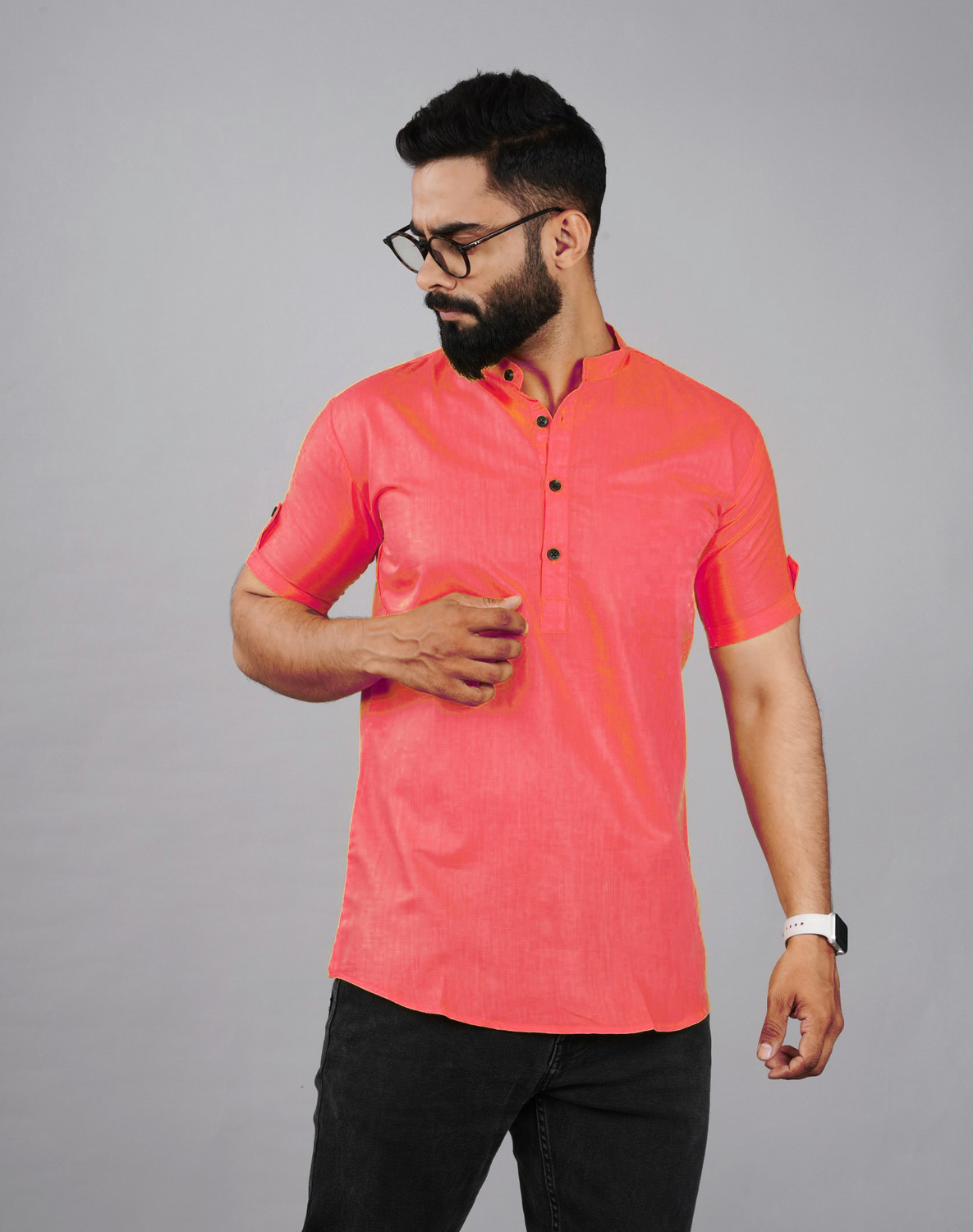 Image of Fashion Marts Men Solid Straight Kurta