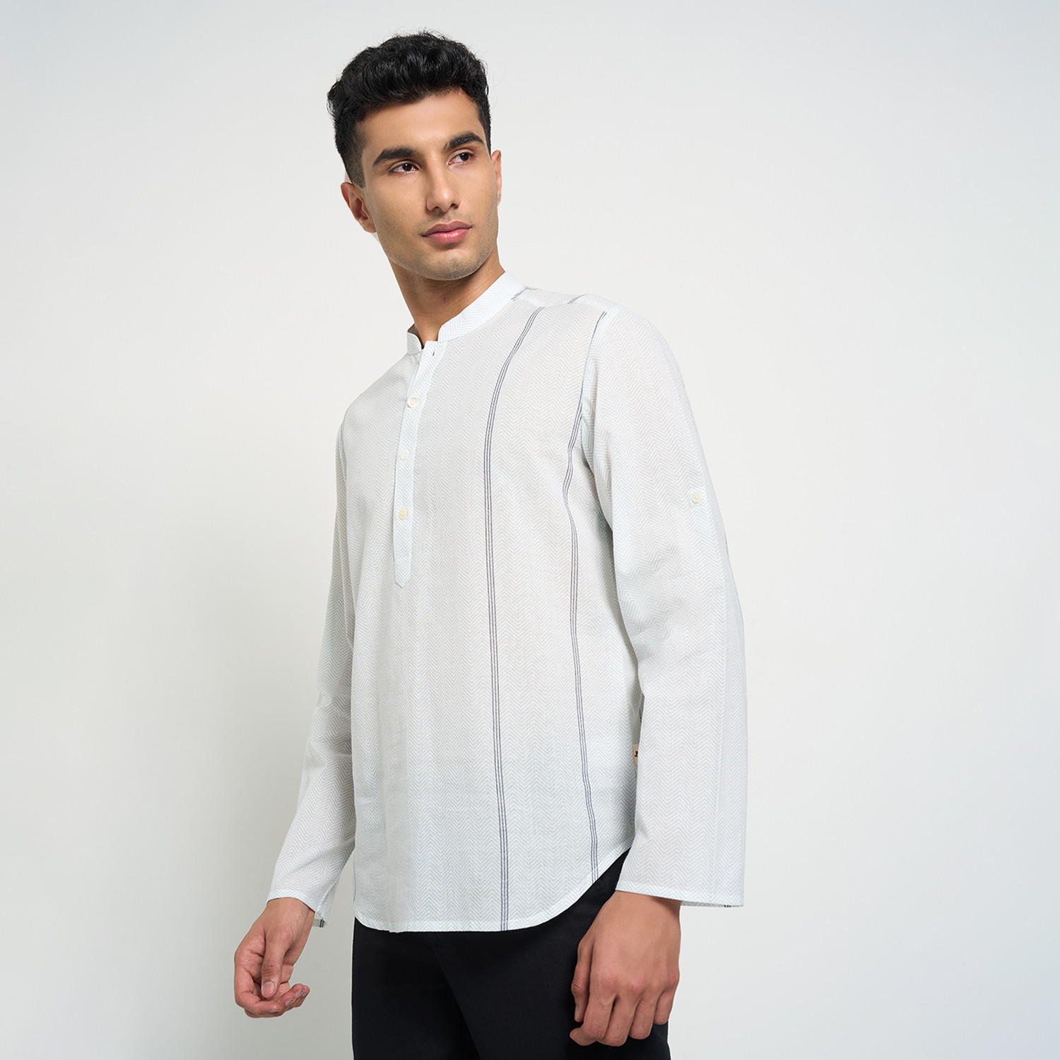 Image of Indus Route by Pantaloons Men Printed A-line Kurta