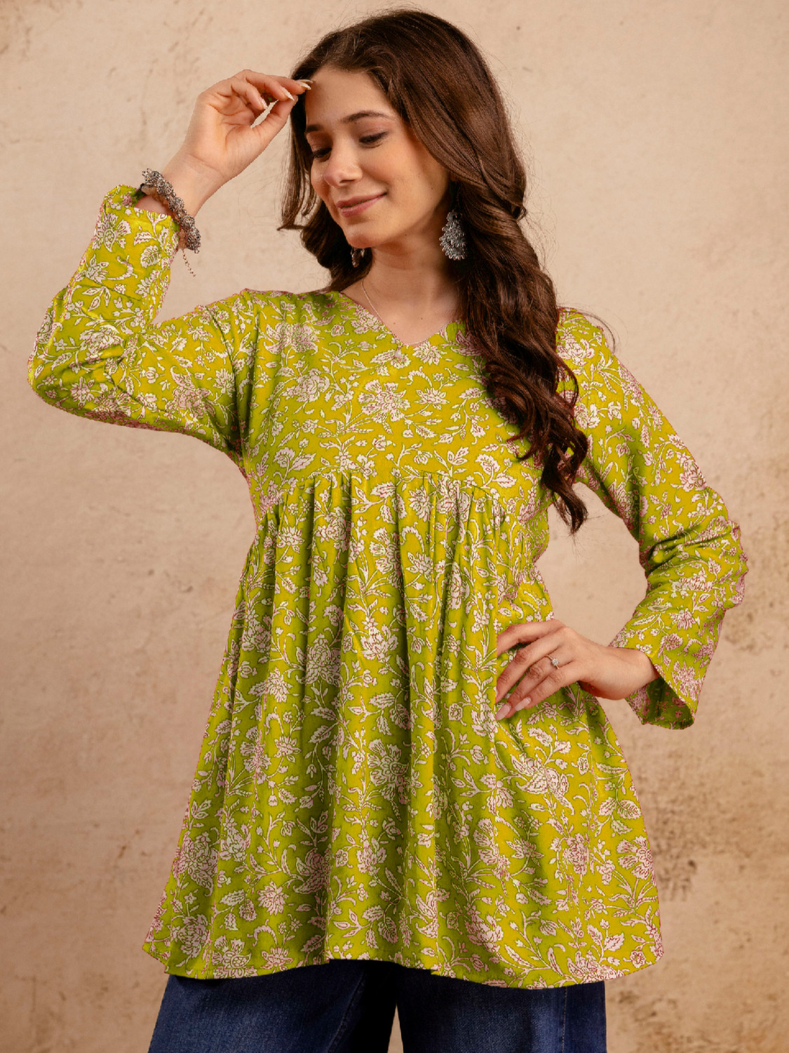 Image of Mialo fashion Women Printed Flared Kurta