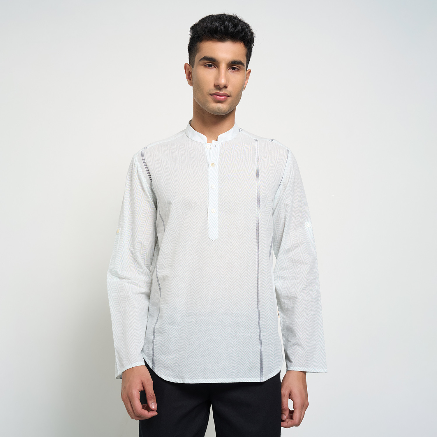 Image of Indus Route by Pantaloons Men Printed A-line Kurta