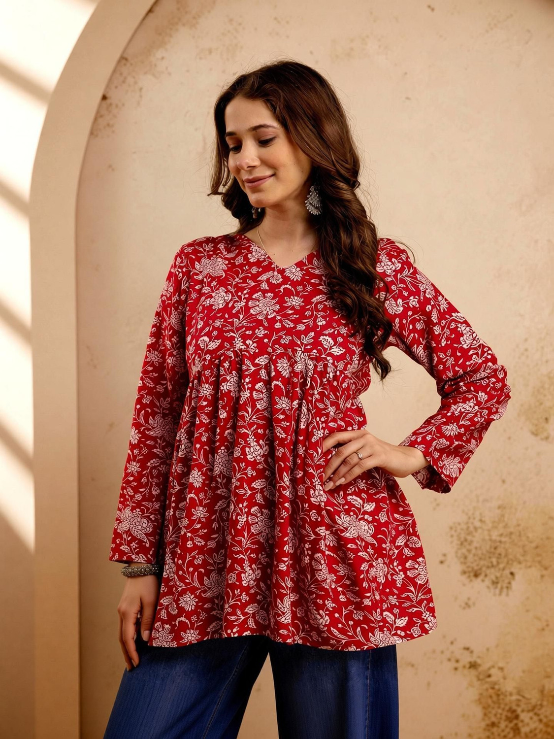 Image of Mialo fashion Women Printed Flared Kurta